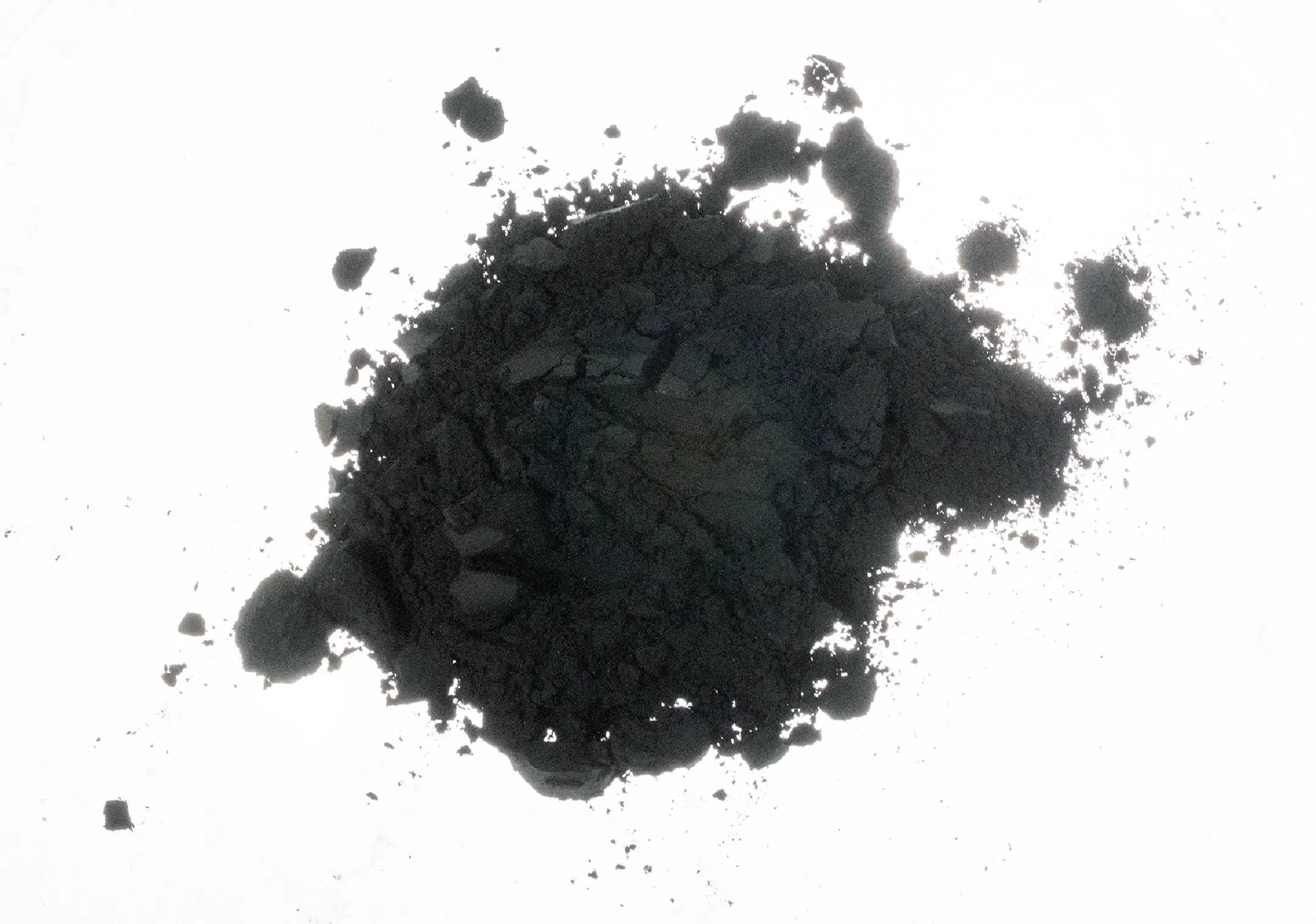 Black catalyst powder used in catalyst development and manufacturing at ActiveSite Technology.