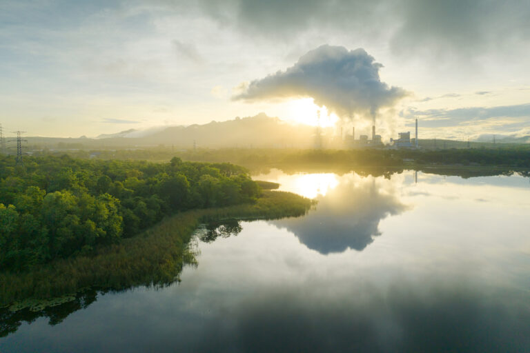 Industrial facility with emissions near crystal clear natural waterway